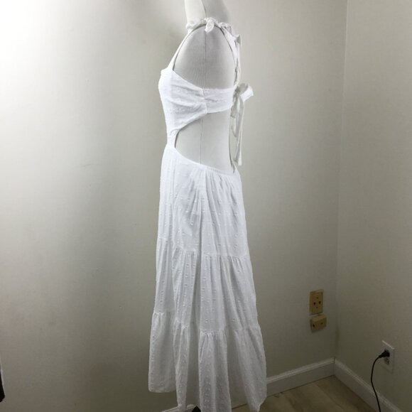 MinkPink Swiss Dot White Maxi Dress m - Picture 5 of 9